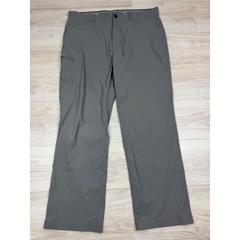 Orvis‎ Mens Gray Technical Hiking Pants Stretch Nylon Travel Trousers 38x30